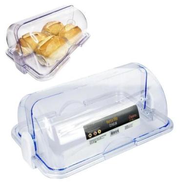 Imagem de Porta Pão Frios Articulável Cristal Com Tampa Para Mesa - HomeBras