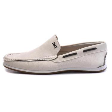 Imagem de Mocassim Clássico Masculino Camurça  - TMTShoes, Marfim, 42