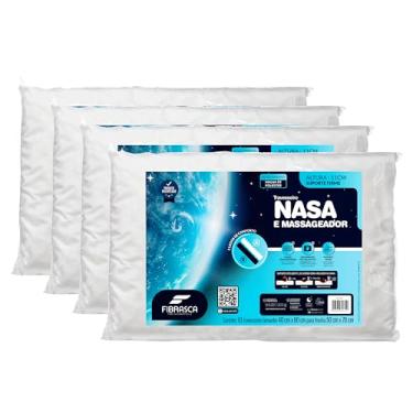 Imagem de kit 4 pçs travesseiro nasa up 3 p/fronhas 50x70 cm - Fibrasca, Branco