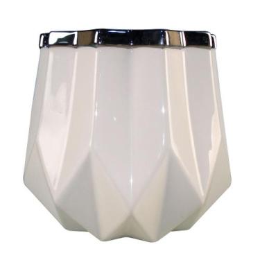 Imagem de Vaso de Cerâmica Floreiro Branco para Plantas Decoração 20cm - Zona Li