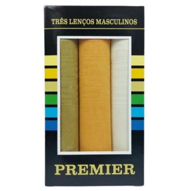 Imagem de Kit 3 lenços de bolso masculino premier 39 cm x 39 cm, 344, Amarelo, A