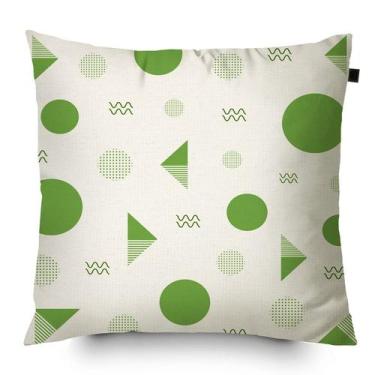 Imagem de Almofada Algodão Estampada Desenhos 40x40cm Verde - FASTLAR