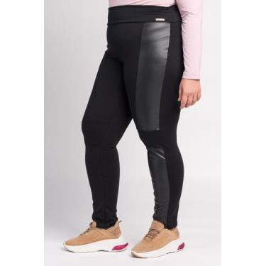 Imagem de Calça Legging Plus Size Compact Montaria Detalhes Cirrê - Cereja Rosa,