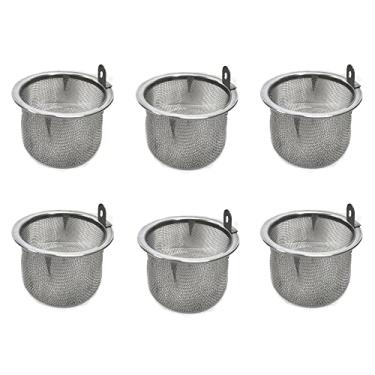 Imagem de Conjunto de 6 cestas de infusor de aço inoxidável para bules de cuisinox, cabe em uma abertura de 70 mm de diâmetro