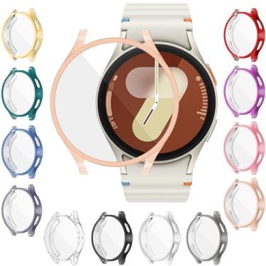 Imagem de [Pacote com 12] Protetor de tela YUVIKE Watch para Galaxy Watch 7 de 40 mm, capa protetora completa de TPU macio de 12 cores para Samsung Galaxy Watch7 de 40 mm (SM-L300)