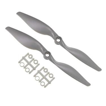 Imagem de TOP-VIGOR 2pcs CW RC Propellers 7050 7 x 5 Inch 2-Vane RC Vehicle Propellers Replacement for RC Airplane with Adapter Rings Nylon Gray