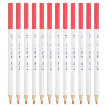 Imagem de PATIKIL Conjunto de lápis de cor laranja fluorescente, 12 lápis de cor a óleo, lápis de desenho de madeira para artistas, pintura, esboço