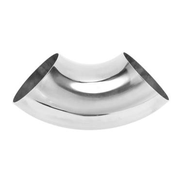 Imagem de Motoforti Tubulação de tubo de escape modificada para carro curva mandril 90 graus 8.9 cm espessura OD 1,2 mm/18GA 89x215x1,2 mm aço inoxidável 201 tom prata