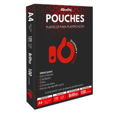 Imagem de Plástico Plastificação Grafity A4 (220x307mm) 0,05mm 125 Micras