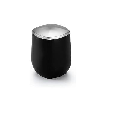 Imagem de Porta Cotonete/Algodão, C 7.8 x L 7.8 x A 11.5 L 11.5cm, Preto e Cromado Fosco, Linha Conceito, Arthi