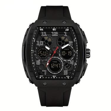 Imagem de Relógio Esportivo à Prova D`água, Dupla Exibição Com Cronômetro E Despertador Preto