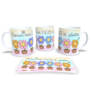 Imagem de Caneca Branca de Porcelana Personalizada Coleção Sonho e Flor (Mod.3)