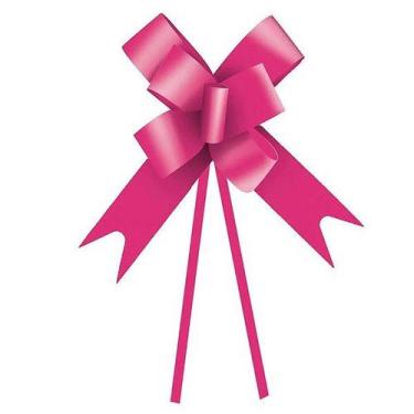 Imagem de Laço Fácil Rosa Pink Liso - 10 unidades - Cromus - Rizzo, 23mm