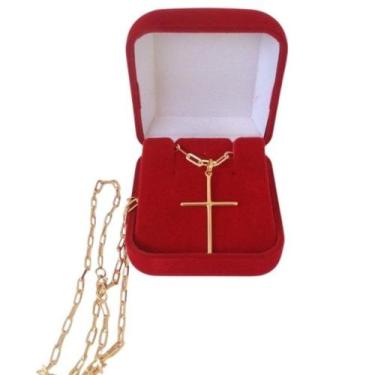 Imagem de Corrente cordão infantil menino cruz crucifixo folheado - GABBY LUXO J