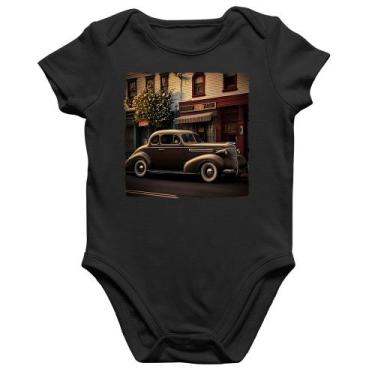 Imagem de Body Bebê Algodão Carro antigo na cidade - Foca na Moda, Preto, GG