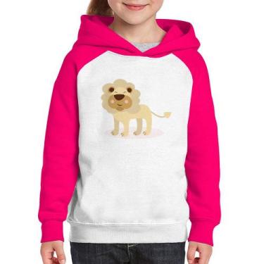 Imagem de Moletom Infantil Leãozinho - Foca na Moda, Branco, Rosa, 12