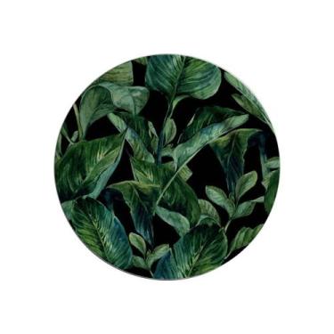 Imagem de Prato Sobremesa Cerâm.Leaves Preto e Verde 19,5cm - Unid. - Alleanza C