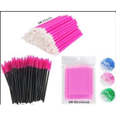 Imagem de Kit 50 Escovinhas 100pincel Aplicador De Batom 100microbrush - oem