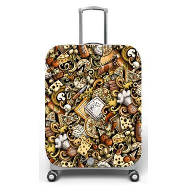 Imagem de Capa para mala de viagem G, medidas max C48x A75 x P29cm Pizzas - Delu