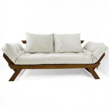 Imagem de Sofá Japão Futon Acquablock Branco Off Madeira Imbuia - R9 Design Futo