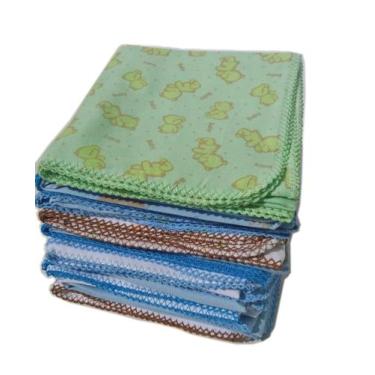 Imagem de Cueiro Flanelado Bebê Estampado 80x80cm Com Crochê Kit Com 5 - Dugu, M
