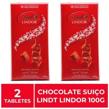 Imagem de Chocolate Suíço ao Leite, Lindt Lindor, 2 Tabletes de 100g