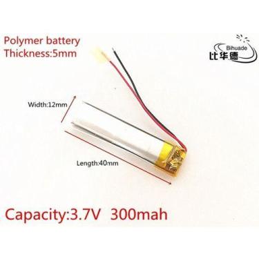 Imagem de 501240 3,7v 300mah 2 Fios 5mm X 12mm X 40mm Recarregavel - - KMIG