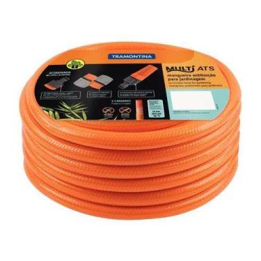 Imagem de Mangueira Antitorção Multi ATS 1/2" Tramontina Laranja em PVC 3 Camada