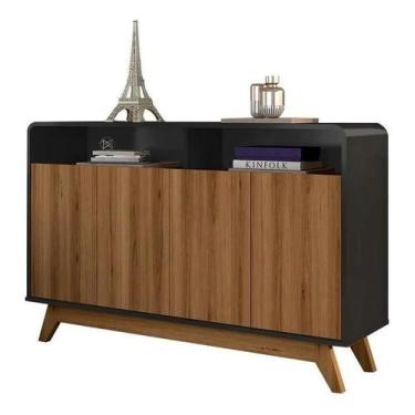 Imagem de Buffet aparador eccos 4 portas, fabrimóveis nature/preto fosco - villa