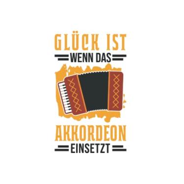 Imagem de Akkordeon Notizbuch: Glück Ist Wenn Das Akkordeon Einsetzt Akkordeonist / 6X9 Zoll / 120 Linierte Seiten