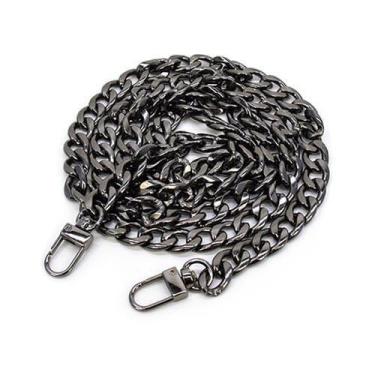 Imagem de Alça de Metal Corrente Fina para Bolsas 1,2m - Círculo, Preto