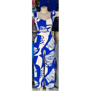 Imagem de Macacão Moda Feminina Pantalona - RL MODAS, Estampa azul, G