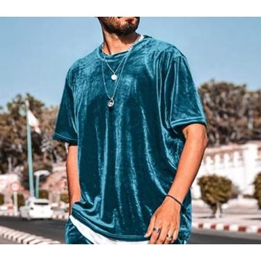 Imagem de Camiseta Veludo Casual - DBS, Ciano, GG