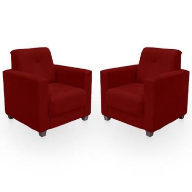 Imagem de Kit Poltrona Cadeira para Sala Confortável Reforçada Veneza Suede - Be