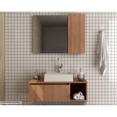 Imagem de Armário c/ Balcão Banheiro Suspenso BN3601 s/ Cuba 80cm e Espelho BN36