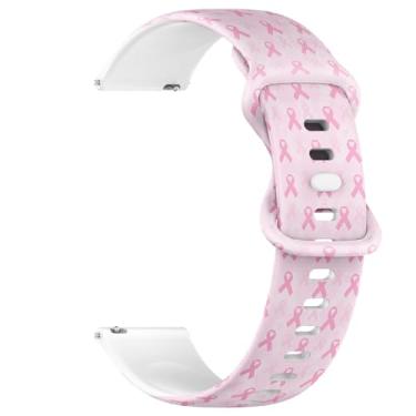 Imagem de Pulseira de silicone macia compatível com Garmin Forerunner 165/165 Music, Forerunner 35/45/45S, 20 mm, pulseira esportiva de substituição (fita rosa de conscientização do câncer de mama)