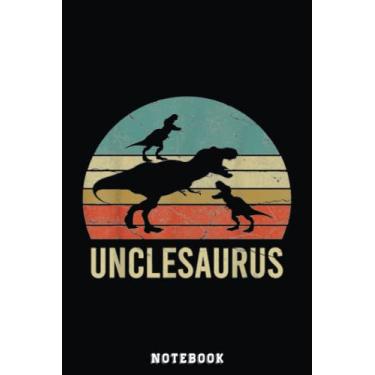 Imagem de Funny Uncle Dinosaur Daddy Dad Gift 2 Two Kids Unclesaurus Notebook: Cute Trendy Dinosaur Wide Ruled Paper Notebook Journal | Pretty Wide Blank Lined ... for Home School College for Writing Notes