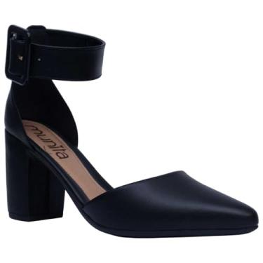 Imagem de Sapato Salto Grosso Scarpin Sandália Salto Bloco Moda (Preto, BR, Adulto, Numérico, 34)