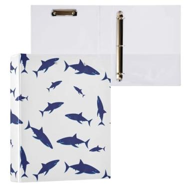 Imagem de Fichários de 3 cm com três anéis de tubarão com bolsos fichário de 3 furos para escritório escolar, pacote com 2