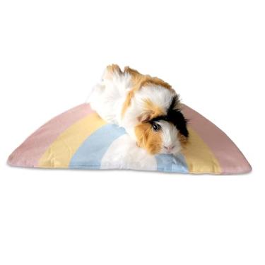 Imagem de Tapete de cama de porquinho da índia, almofada lavável para xixi, roupa de cama de lã para roedores, forro de gaiola reutilizável para coelho, ouriço, rato, hamster ou animal pequeno (arco-íris)