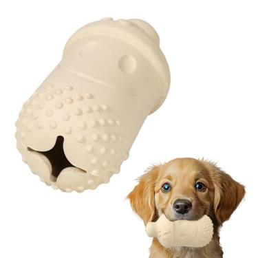 Imagem de PawSailor Brinquedo para mastigar de borracha natural, fibra de bambu, degradável, brinquedos divertidos interativos para cães pequenos e médios, brinquedos para filhotes de cachorro para dentição,