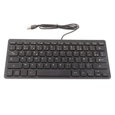 Imagem de Teclado Com Fio USB, Teclado Russo de 78 Teclas, Teclado Alemão, Teclado Francês Teclado de Idioma Ergonômico Teclado USB Ultrafino para PC, Computador, Desktop (Layout francês