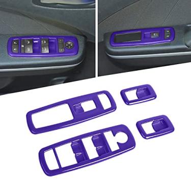 Imagem de Voodonala Acabamento para interruptor de elevação de janela para Dodge Charger Durango 2011-2019, para RAM 2010-2017, ABS Roxo, 4 peças
