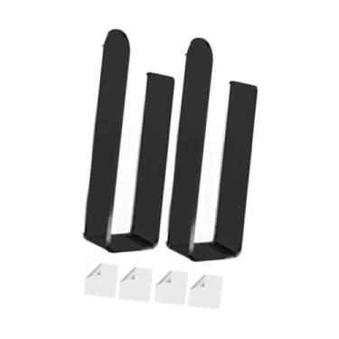 Imagem de IEUDNS 2x Ganchos de chapéu de acrílico Organizador de chapéu Resistente com fita dupla face Suporte de chapéu Suporte de chapéu para armário Sala de estar, Preto