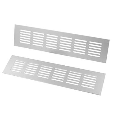 Imagem de 2 peças Capa de ventilação de ar, TTZEZE liga de alumínio retangular tampas de ventilação para casa parede teto registro grade de registro de ventilação para armário armário banheiro cozinha prata 60 * 200 mm