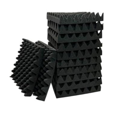 Imagem de menolana 12 painéis acústicos da caixa do ovo dos pces painéis acústicos para paredes e painéis de parede do teto painéis de espuma à prova de som para a casa, com Suporte Pegajoso