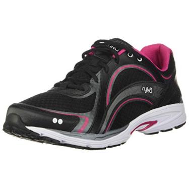 Imagem de Ryka Tênis de caminhada feminino Sky, Preto/rosa, 6 Wide