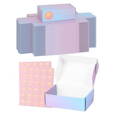 Imagem de TryDrem caixas de envio caixas de papelão com 50 pacotes: caixas de embalagem roxas - caixas de mala direta 6x4x2 - caixa de embalagem para correspondência para pequenas empresas