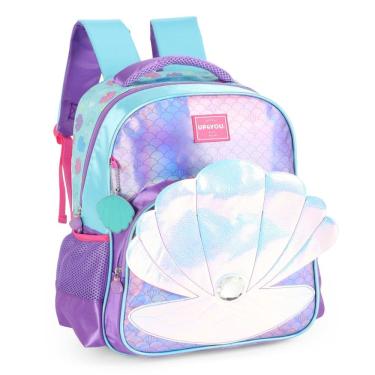 Imagem de Mochila Escolar Passeio Juvenil Grande Concha Sereia Up4you
