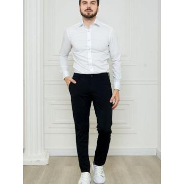 Imagem de Calça Masculina Corte Reto Social Em Tectel - Nxt Jeans, Preto, 40